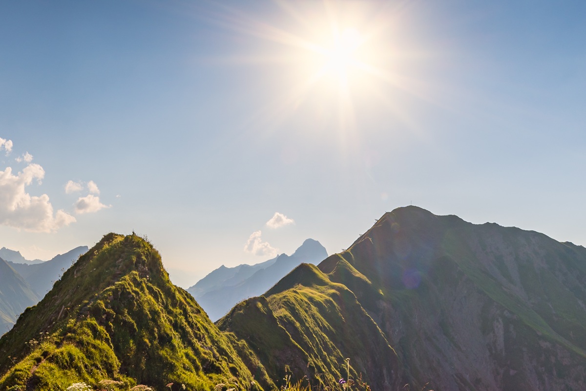 Sun at midday point representing midlife