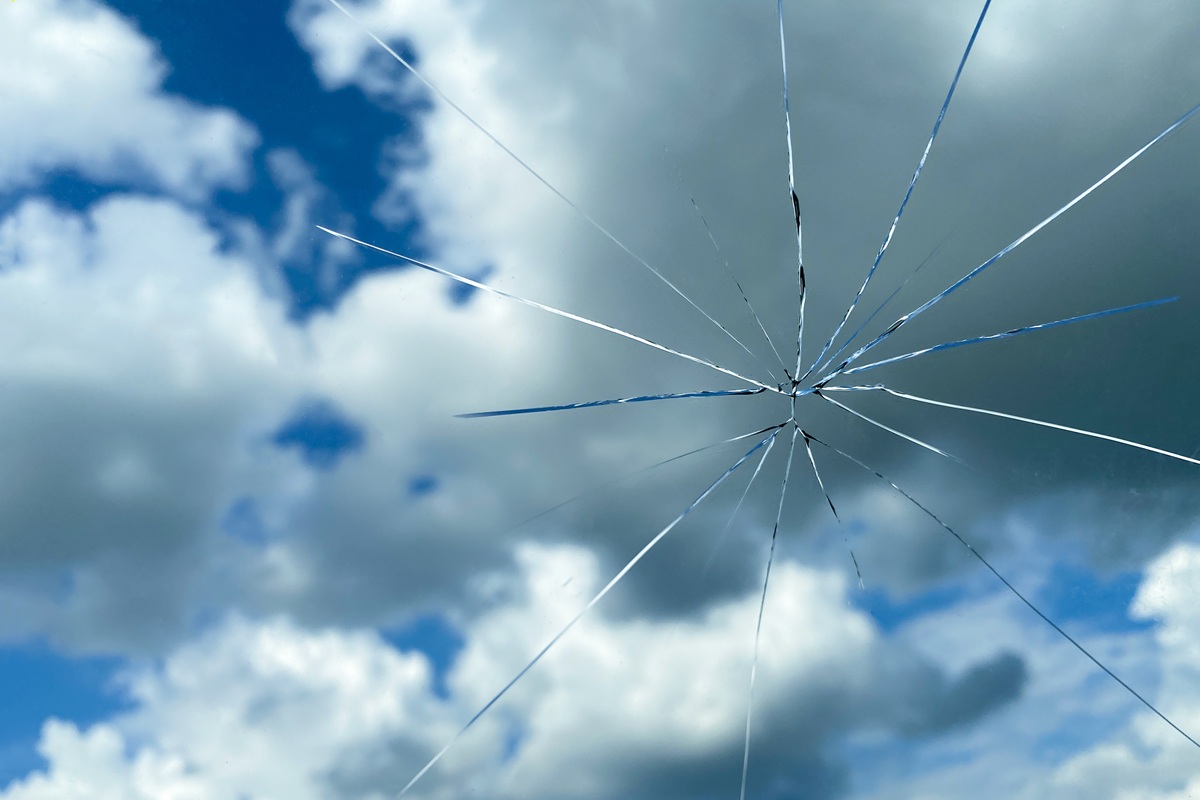 Cracked glass representing trauma